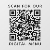 Einfaches Berufliches QR-Codemenü Fensteraufkleber (Blatt)