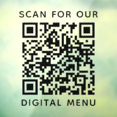 Einfaches Berufliches QR-Codemenü Fensteraufkleber (Blatt 3)