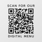 Einfaches Berufliches QR-Codemenü Fensteraufkleber (Blatt)