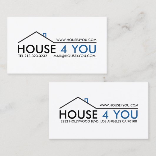 Einfaches Berufliches Real Anwesen Visitenkarte (Vorne/Hinten)