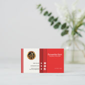 Einfaches berufliches Rot überlagert Visitenkarte (Stehend Vorderseite)