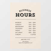 Einfaches Berufliches Schwarz auf beige Geschäftsz Fensteraufkleber (Blatt)