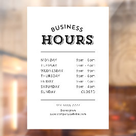 Einfaches Berufliches Schwarz in den weißen Geschä Fensteraufkleber