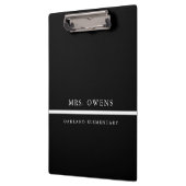 Einfaches Berufliches Schwarz-Weiß-Lehrergeschenk Klemmbrett (Links)