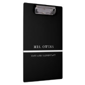 Einfaches Berufliches Schwarz-Weiß-Lehrergeschenk Klemmbrett (Rechts)