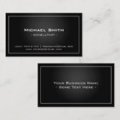 Einfaches, Berufliches Schwarzes Metallisches Mode Visitenkarte (Vorne/Hinten)