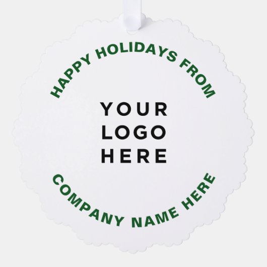 Einfaches Berufliches Weihnachtsbaum-Logo Ornament Karte (Vorderseite)