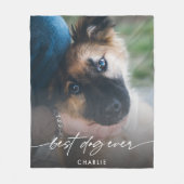 Einfaches Best Dog je Foto Modernes Skript Fleecedecke (Vorderseite)