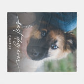 Einfaches Best Dog je Foto Modernes Skript Fleecedecke (Vorderseite (Horizontal))