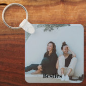 Einfaches Best Friend Besties Doppelseitiges Foto Schlüsselanhänger (Vorderseite)