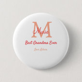 einfaches, bestes Oma-Monogramm Button (Vorderseite)