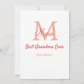 einfaches, bestes Oma-Monogramm Einladung (Rückseite)