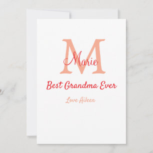 einfaches, bestes Oma-Monogramm Feiertagskarte