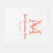 einfaches, bestes Oma-Monogramm Fleecedecke (Vorderseite (Horizontal))