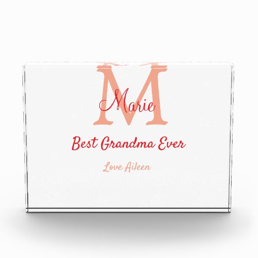 einfaches, bestes Oma-Monogramm Fotoblock (Vorderseite)