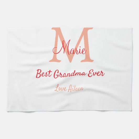 einfaches, bestes Oma-Monogramm Geschirrtuch (Horizontal)