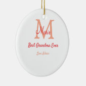 einfaches, bestes Oma-Monogramm Keramik Ornament (Rechts)