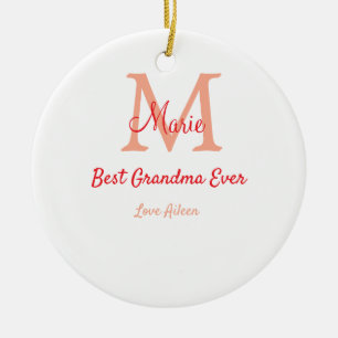 einfaches, bestes Oma-Monogramm Keramik Ornament