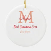 einfaches, bestes Oma-Monogramm Keramik Ornament (Hinten)