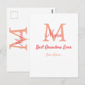 einfaches, bestes Oma-Monogramm Postkarte (Vorne/Hinten)