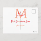 einfaches, bestes Oma-Monogramm Postkarte (Rückseite)