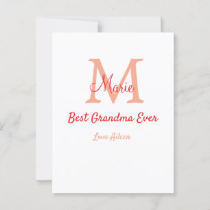einfaches, bestes Oma-Monogramm Postkarte