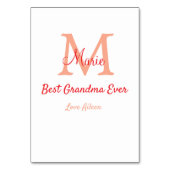 einfaches, bestes Oma-Monogramm Tischnummer (Rückseite)