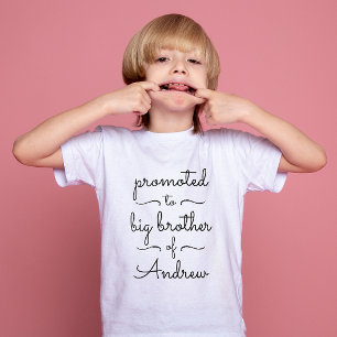 Einfaches Big Brother Sister Schwarz-Weiß-Skript T-Shirt
