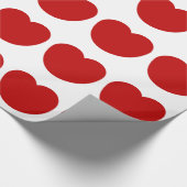Einfaches Big Red Round Heart Geschenkpapier (Ecke)