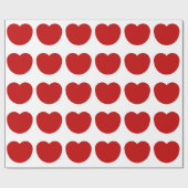 Einfaches Big Red Round Heart Geschenkpapier (Flach)
