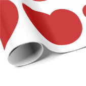 Einfaches Big Red Round Heart Geschenkpapier (Rolleneckpunkt)