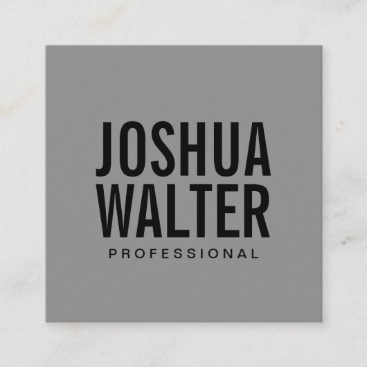 Einfaches Bild mit grauem Hintergrund Quadratische Visitenkarte (Vorderseite)