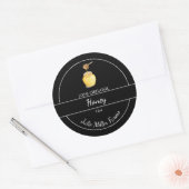 Einfaches Bio Honiglabel Black Runder Aufkleber (Umschlag)