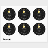 Einfaches Bio Honiglabel Black Runder Aufkleber (Blatt)