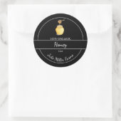 Einfaches Bio Honiglabel Black Runder Aufkleber (Tasche)