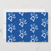 Einfaches Birthday Hund-Knochen-Party Blau Einladung (Rückseite)