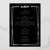 Einfaches Black Abschluss Menu Folieneinladung (Vorderseite)