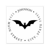 Einfaches Black Bat Silhouette Return Label Permastempel (Design)