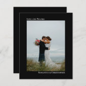 Einfaches Black BUDGET Hochzeitsstift Foto Danke K (Vorne/Hinten)