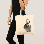 Einfaches Black Bunny Öko Friendly Zitat Tragetasche (Vorderseite (Produkt))