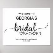 Einfaches Black Calligraphy Brautparty Willkommen Poster (Vorne)