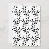 Einfaches Black Calligraphy Bridal Tee Party Einladung (Rückseite)