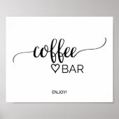 Einfaches Black Calligraphy Coffee Bar Sign Poster (Vorne)