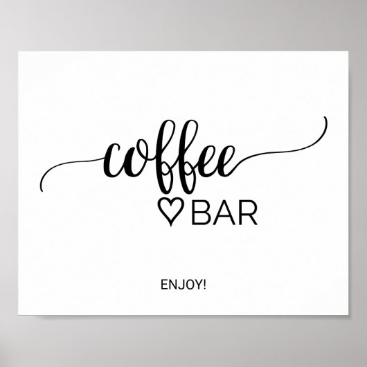 Einfaches Black Calligraphy Coffee Bar Sign Poster (Vorne)
