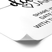 Einfaches Black Calligraphy Date Jar Sign Poster (Ecke)