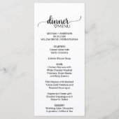 Einfaches Black Calligraphy Wedding Menu Menükarte (Vorderseite)