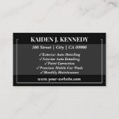 Einfaches Black Car Service Detaillierte Fotovorla Visitenkarte (Rückseite)