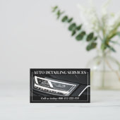 Einfaches Black Car Service Detaillierte Fotovorla Visitenkarte (Stehend Vorderseite)