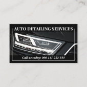 Einfaches Black Car Service Detaillierte Fotovorla Visitenkarte (Vorderseite)