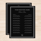 Einfaches Black Frame Border Restaurant Café Ausfa Flyer